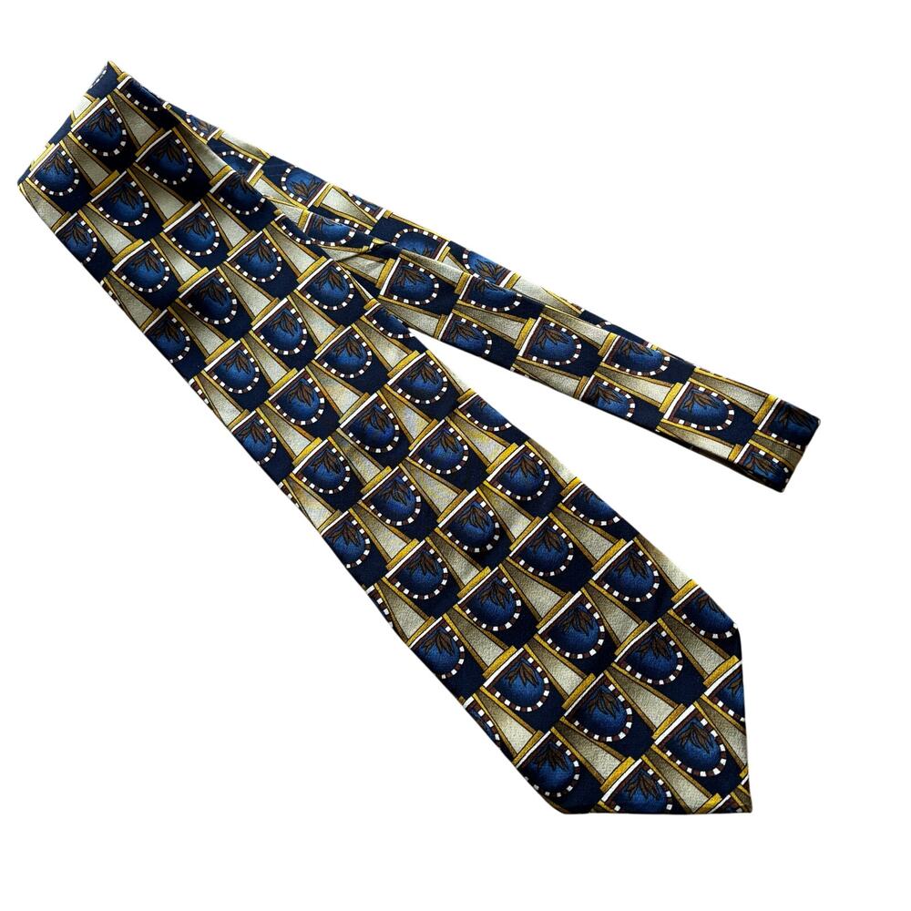 Cocktail collection silk neck tie beer under microscope necktie blues tans